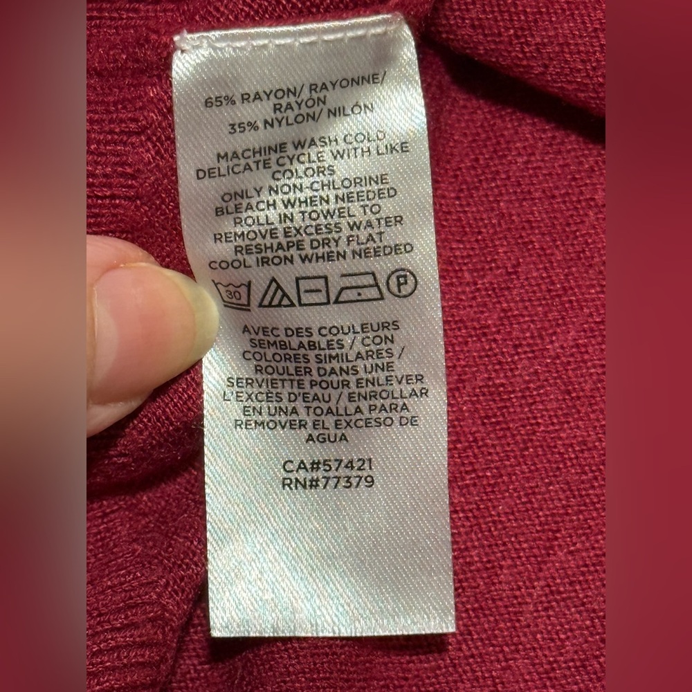 Ann Taylor Factory Deep Red Short Sleeve Sweater - Picture 10 of 11